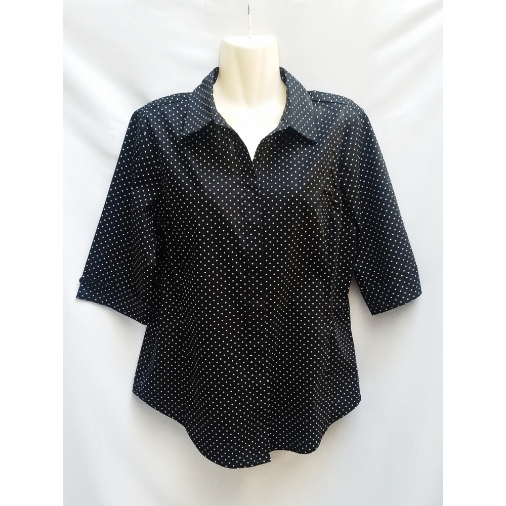 Grand & Greene Black w/White Polka Dot Shirt L